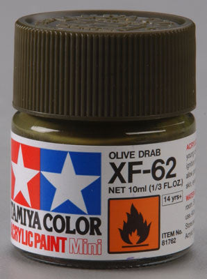 Tamiya Acrylic Mini XF-62 Olive Drab 1/3 oz (TAM81762)