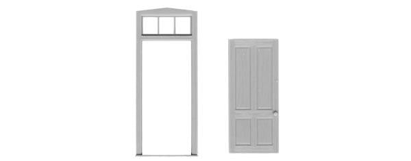 TICHY 4 PANEL DOOR/FRAME/TRANSOM (TIC2031)