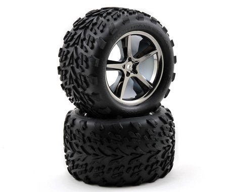 Traxxas Tires/Wheels Gemini Black Chrome E-Revo (2) TRA5374A)