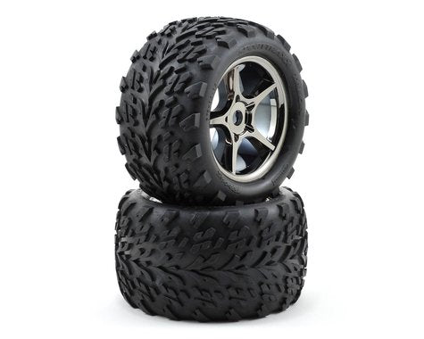 Traxxas Talon Two Tires on Gemini Black Chrome Wheels (TRA5374X)