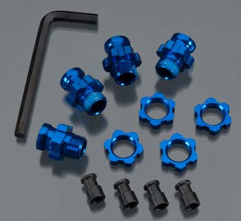 Traxxas Wheel Hub Set 17mm Short(2)Long(2)Blu Slash 2WD (TRA5853X)