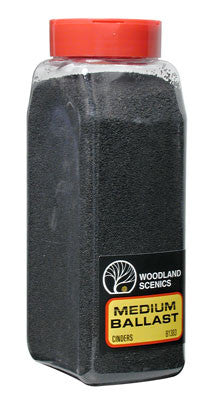 Woodland Scenics Medium Ballast Cinder 32 oz  (WOOB1383)