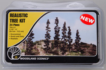 Woodland Scenics Pine Tree Kits 2-1/2-6" (24) (WOOTR1113)