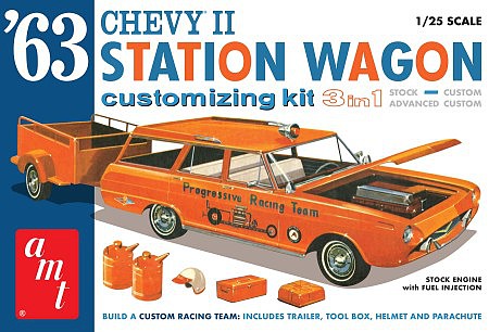 AMT 1963 Chevy II Station Wagon w/Trailer  (AMT1201)