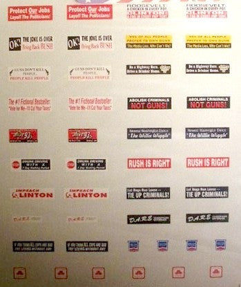 Chimneyville Hobbies - 1/24-1/25 Bumper Stickers Assortment (44) (CHI-1600)