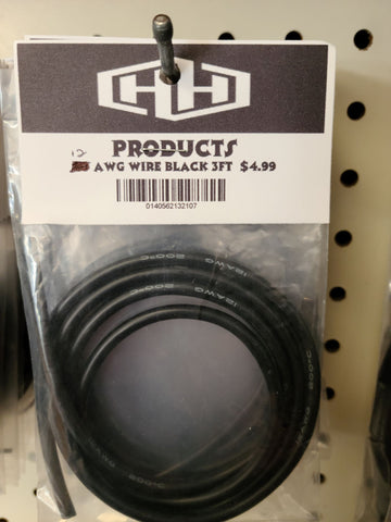 Hamilton Hobbies 12 GAUGE BLACK WIRE 3 FT  (HAM132107)