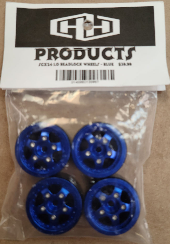 Hamilton Hobbies SCX24 1.0 BEADLOCK WHEELS BLUE  (HAM135867)