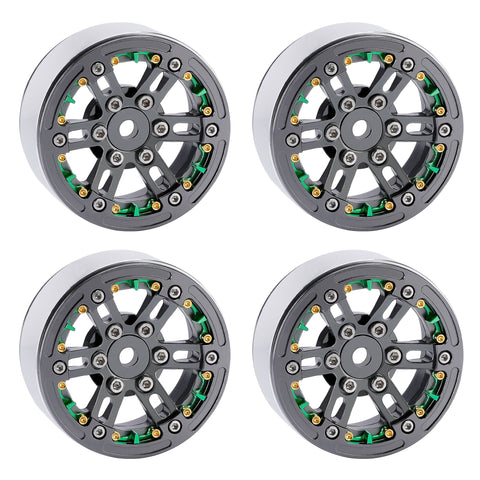 Hamilton Hobbies 1.9 Green Beadlock Wheels   (HAM136038)