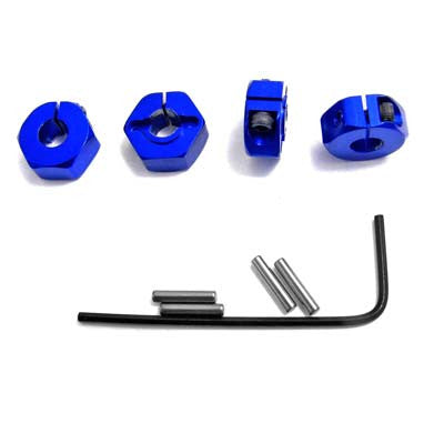 Hot Racing Blue Aluminum Locking 12mm Wheel Hex Kit ( SLF1006)