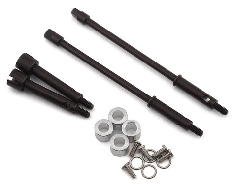 Hot Racing Axial SCX24 +4mm Wide Track Steel Drive Stub Axle Set  (HRASXTF39W04)