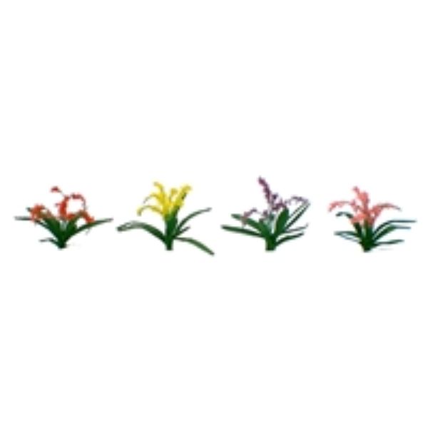 JTT Scenery Flower Plants: Red, Pink, Yellow, Purple 30/pk – 3/8in – HO Scale  (JTT95548)