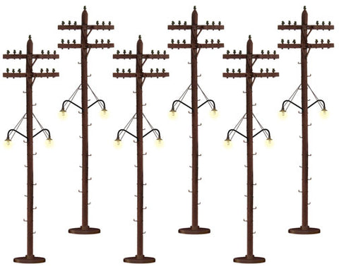 Lionel Scale Telephone/Utility Poles w/Lights - Kiit  (LNL637995)