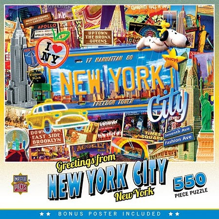 Greetings From- New York City The Big Apple Collage Puzzle (550pc)  (MST32026)