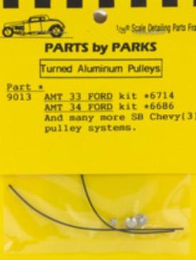 Parts by Parks 1/24-1/25 Pulley Set 1933-34 Ford & SB Chevy (Spun Aluminum) (3)  (PBP-9013)