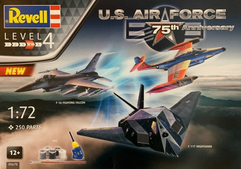 Revell F-89, F-117, F-16 USAF Fighter 75th Anniversary Gift Set  (RVL5670)
