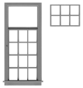 Tichy 18 Pane industrial window /8 plastic  (TIC8157)