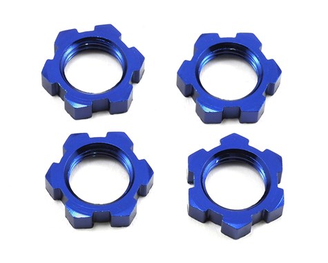 Traxxas X-Maxx 17mm Splined Wheel Nut (Blue) (4)   (TRA7758)