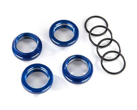 Traxxas GT-Maxx Aluminum Spring Retainer (Blue) (4) (TRA8968X)