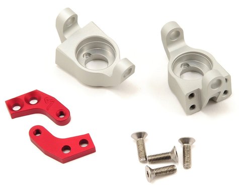 Vanquish Products Wraith Steering Knuckle Set (Silver/Red) (2)  (VPS03201)